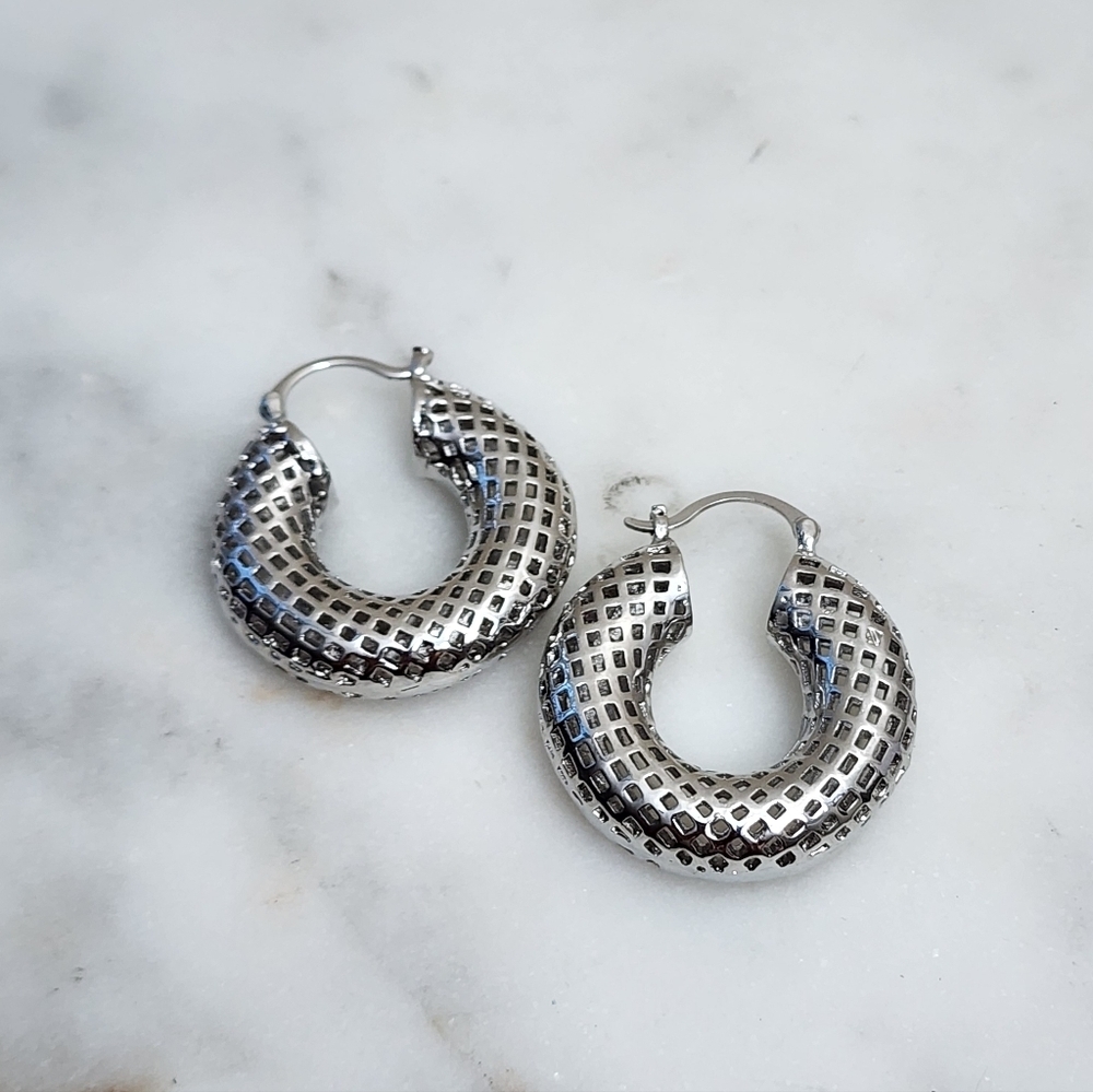 Elegant Silver Plated Hoop Earrings